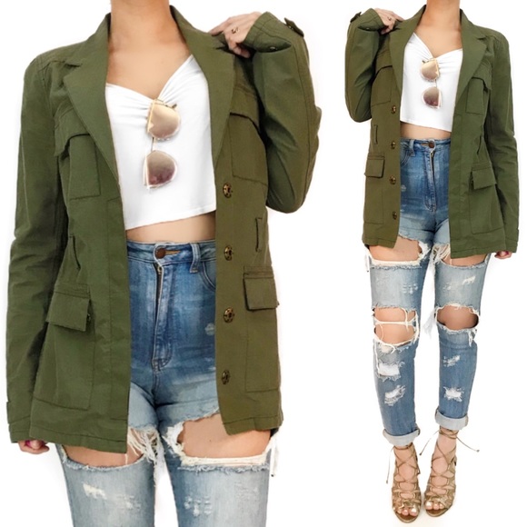 Elizabeth and James military style green jacket - Picture 2 of 6